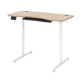 **Technische titel in het Nederlands: Verstelbaar bureau met houtlook en kabelmanagement**