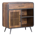 **Technisch Titel in het Nederlands: Retro Houten Dressoir met Metalen Accenten**