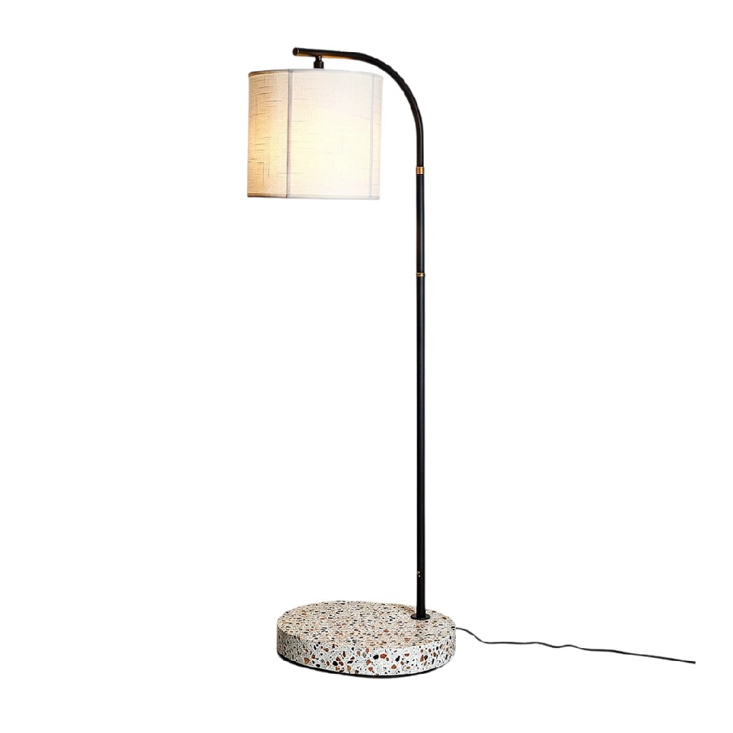 **Nederlandse technische titel:** Modern design vloerlamp met betonvoet en stoffen lampenkap