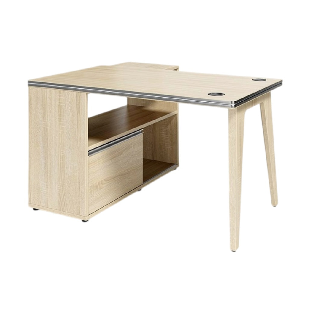 **Technische Titel in het Nederlands:** Modulaire bureau met open opbergvak en geïntegreerde kabeldoorvoer